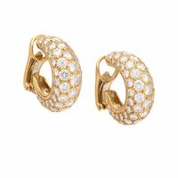 DIAMOND AND YELLOW GOLD HUGGIE HOOPS