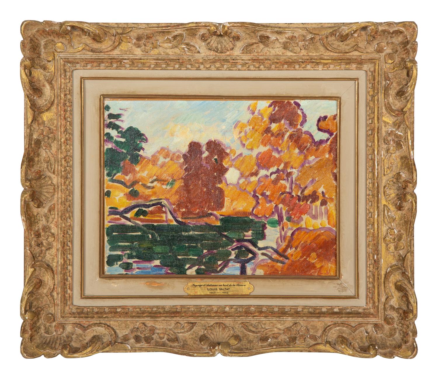 Paysage d'automne au bord de la rivière , c. 1935