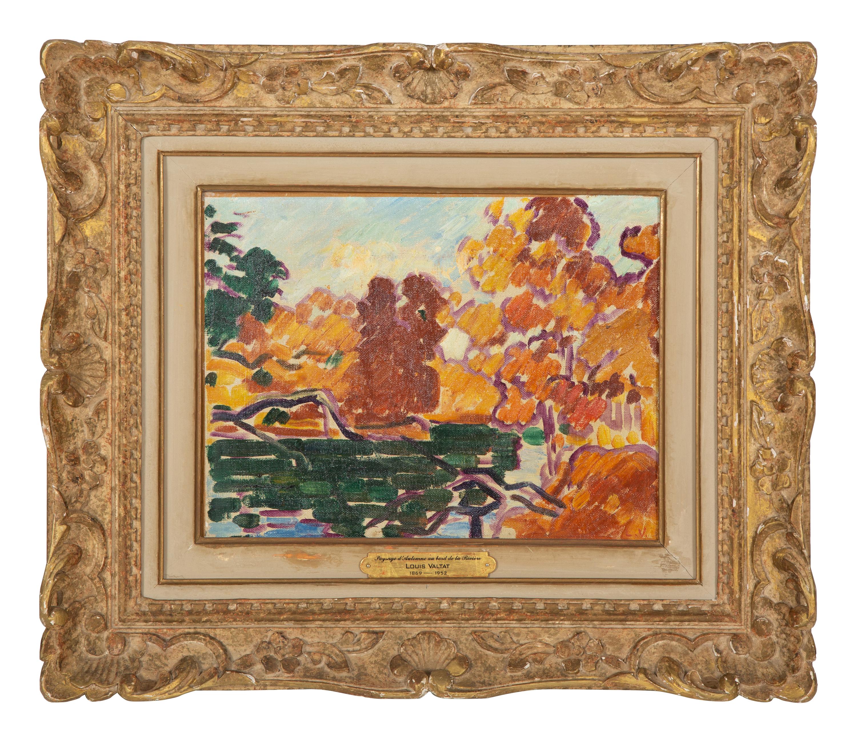 Paysage d'automne au bord de la rivière , c. 1935