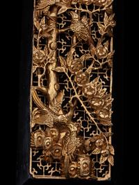 Two Chinese Gilt Wood Panels