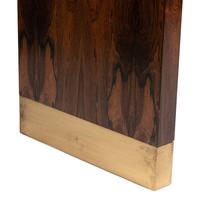 A Contemporary Rosewood and Brass Console Table
