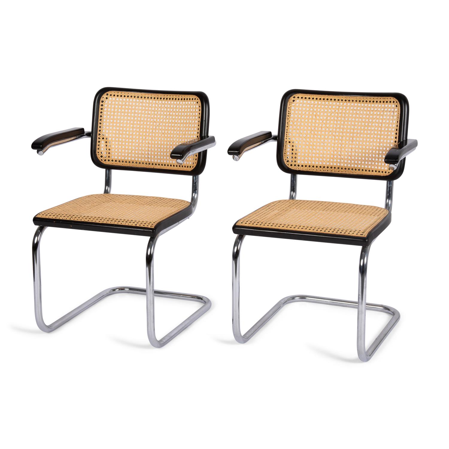 A Pair of Marcel Breuer Cesca Armchairs