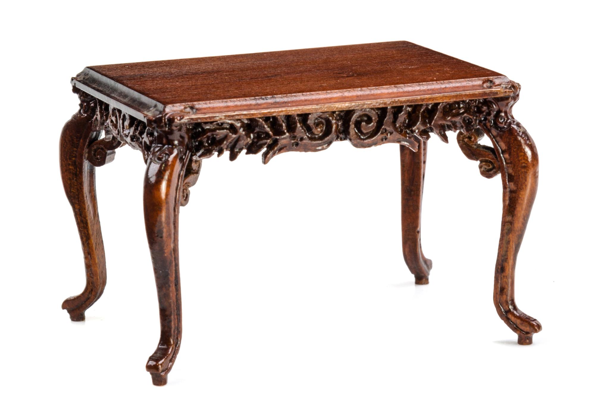 A Rococo Style Mahogany Table Height 2 1/2 x width 3 5/8 x depth 2 7/8 inches. — George Becker, 1979
