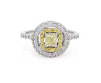 An 18 Karat White Gold, Colored Diamond and Diamond Ring, Le Vian, 3.10 dwts.