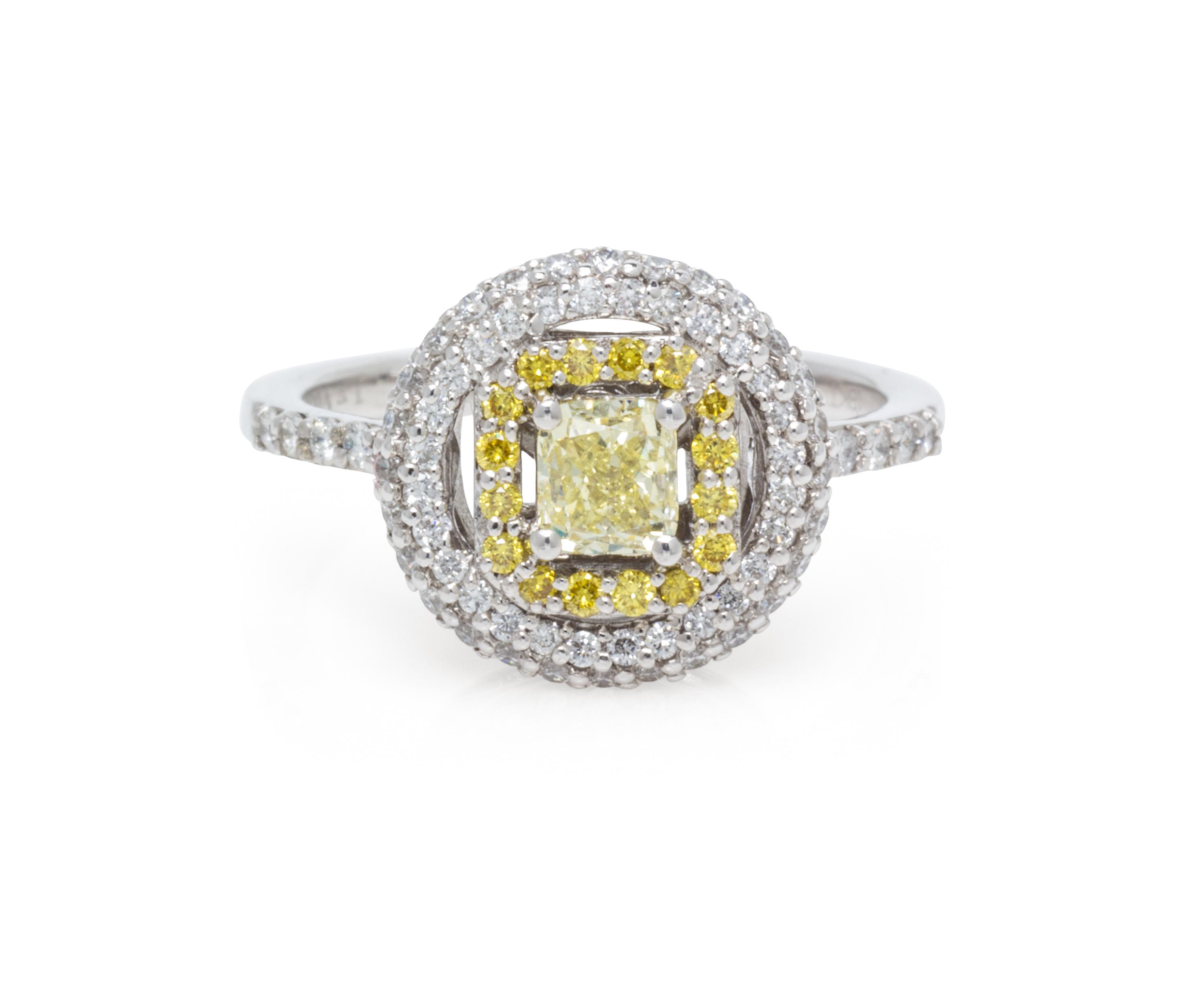 An 18 Karat White Gold, Colored Diamond and Diamond Ring, Le Vian, 3.10 dwts.