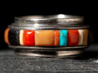 Silver and Cobblestone Inlay Ring