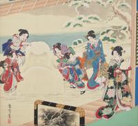 Toyohara Kunichika (Japanese, 1835-1900), Painted Album Leaf, Meiji Period