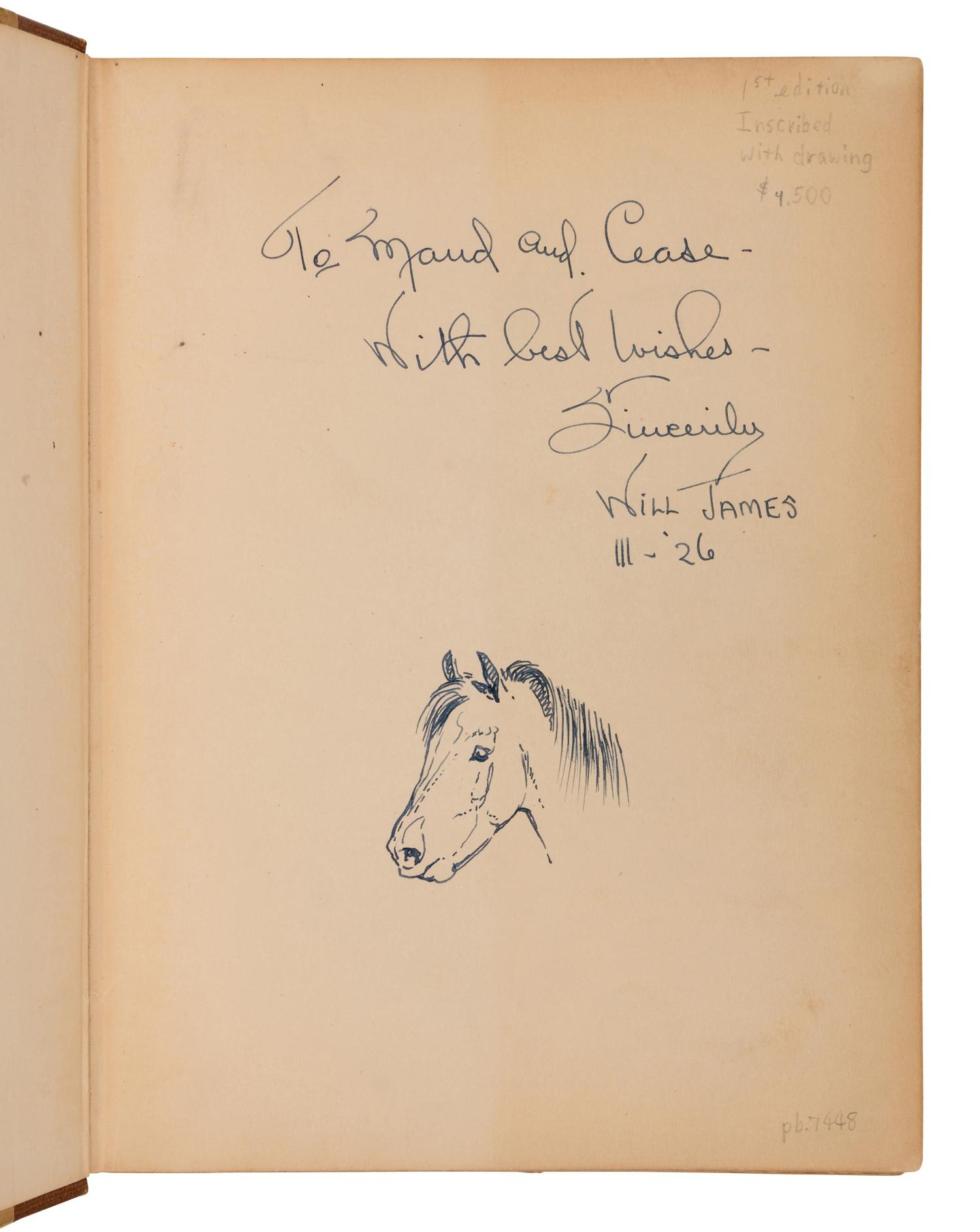 JAMES, Will (1892-1942). The Drifting Cowboy . New York: Charles Scribner's Sons, 1925.