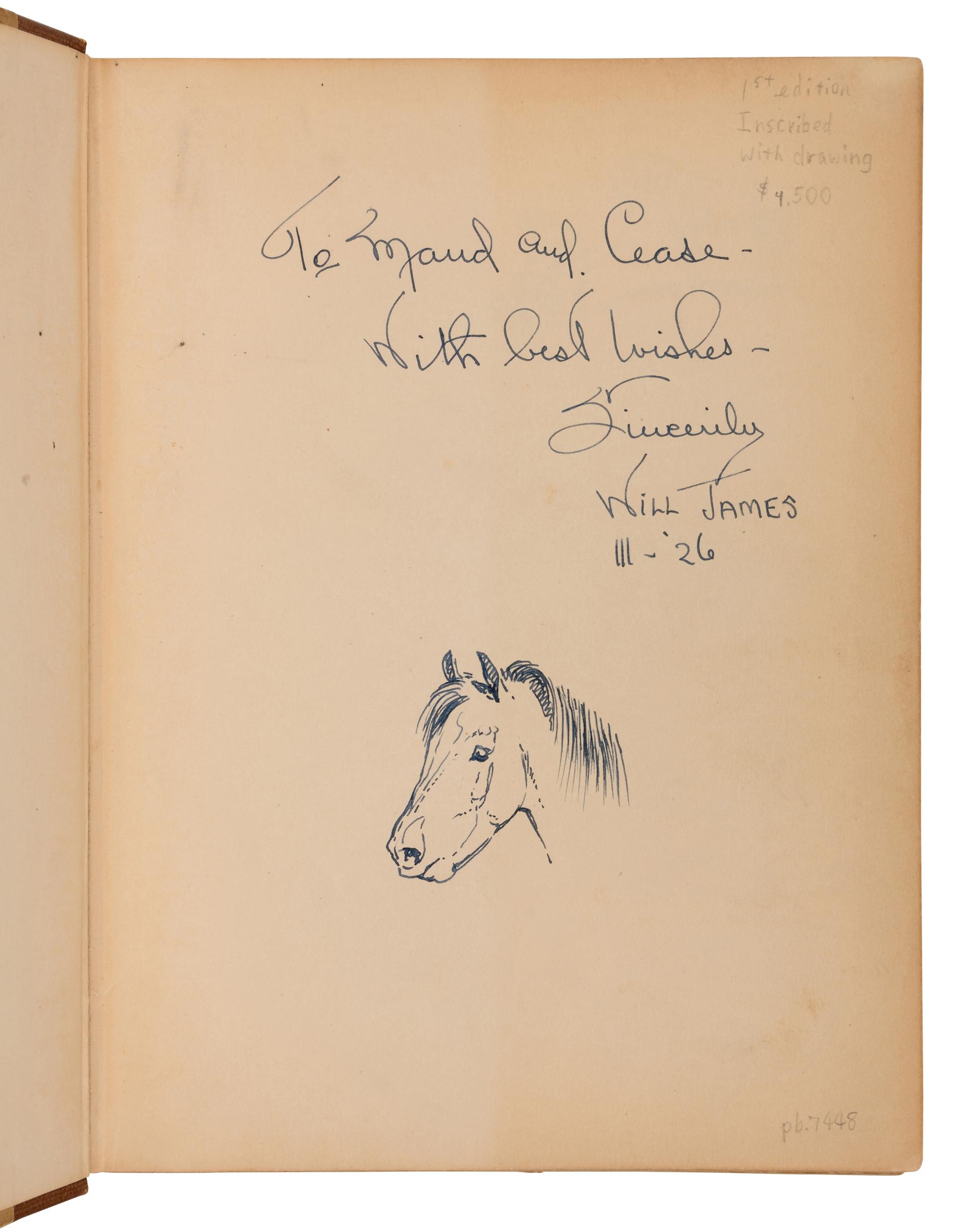 JAMES, Will (1892-1942). The Drifting Cowboy . New York: Charles Scribner's Sons, 1925.