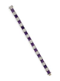 BETTERIDGE, AMETHYST AND DIAMOND BRACELET
