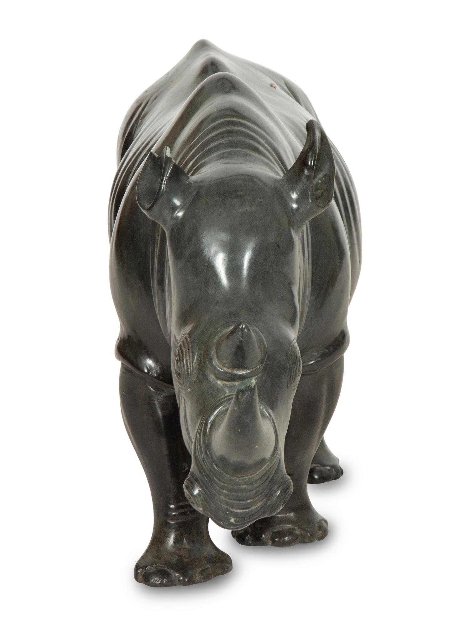 A Carved Stone Model of a Rhinoceros