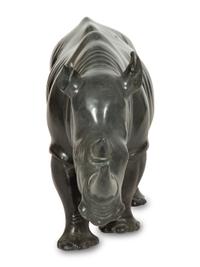 A Carved Stone Model of a Rhinoceros