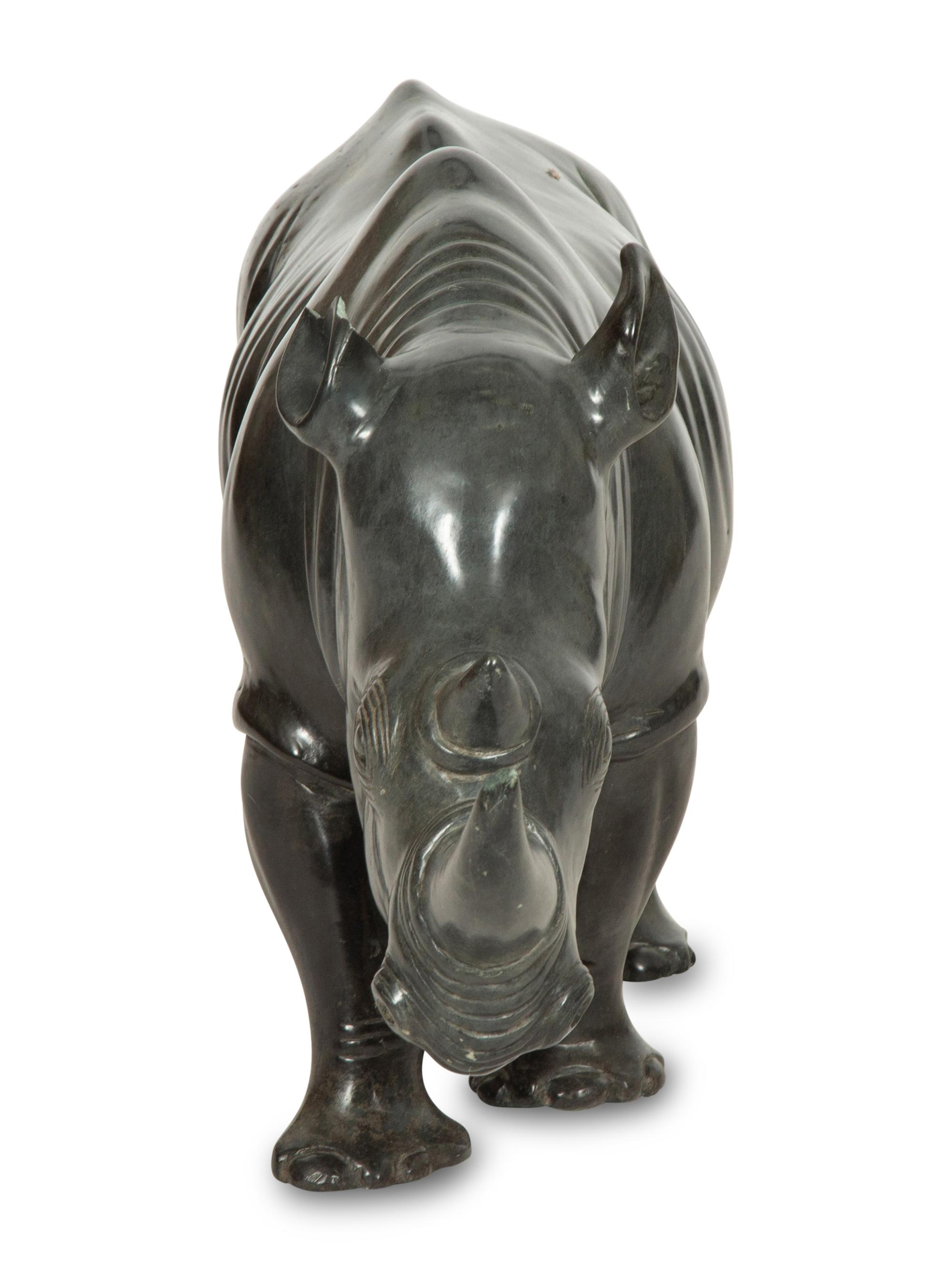 A Carved Stone Model of a Rhinoceros