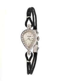 LECOULTRE, 14K WHITE GOLD AND DIAMOND WATCH