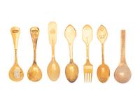 Seven Danish Silver Commemorative Flatware Articles