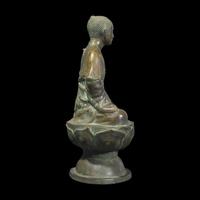 A Patinated Bronze Figure of a Seated Boddhisattva, Possibly Vietnamese 或爲越南 銅鎏金菩薩像