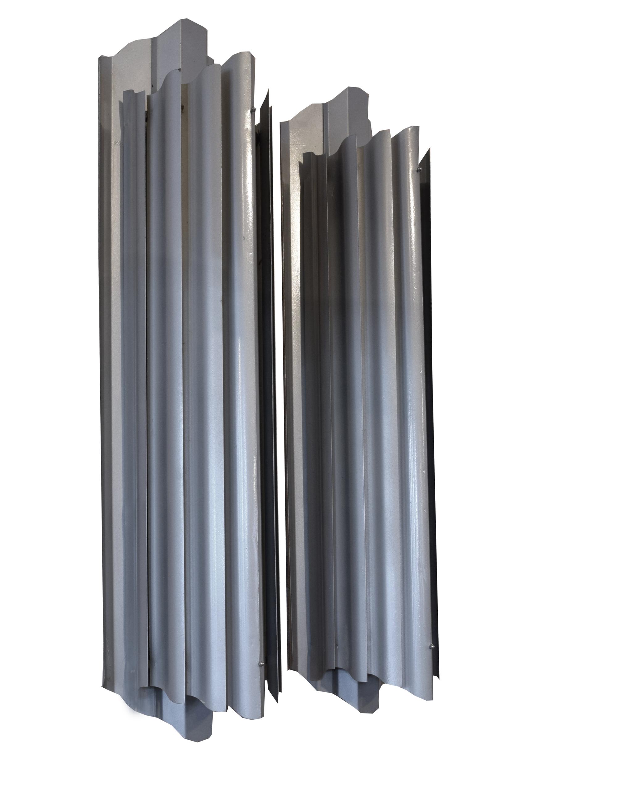 A Pair of American Art Deco Steel Wall Sconces 11.5" W x 8.5" D x 45" H — United States, Circa 1920-1930