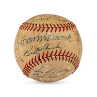 A 1951 Philadelphia Athletics Team Signed Autograph Baseball Featuring Connie Mack and Chief Bender (PSA Letter of Authenticity)