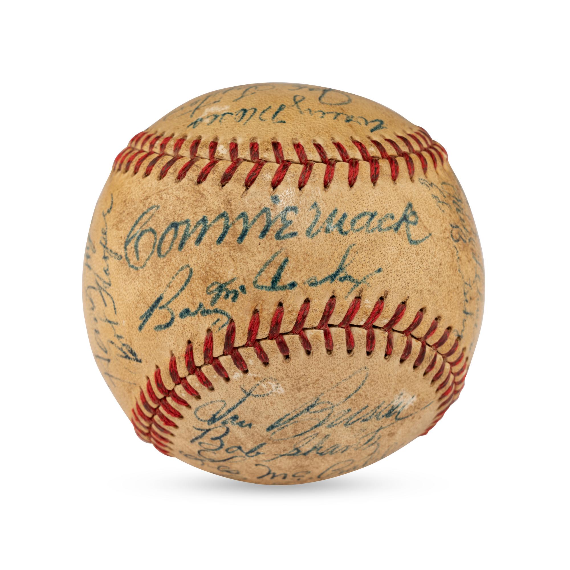 A 1951 Philadelphia Athletics Team Signed Autograph Baseball Featuring Connie Mack and Chief Bender (PSA Letter of Authenticity)