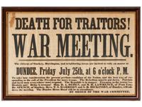 [CIVIL WAR]. Death for Traitors! War Meeting! Broadside. [Yates County, NY]: ca 1861-2.