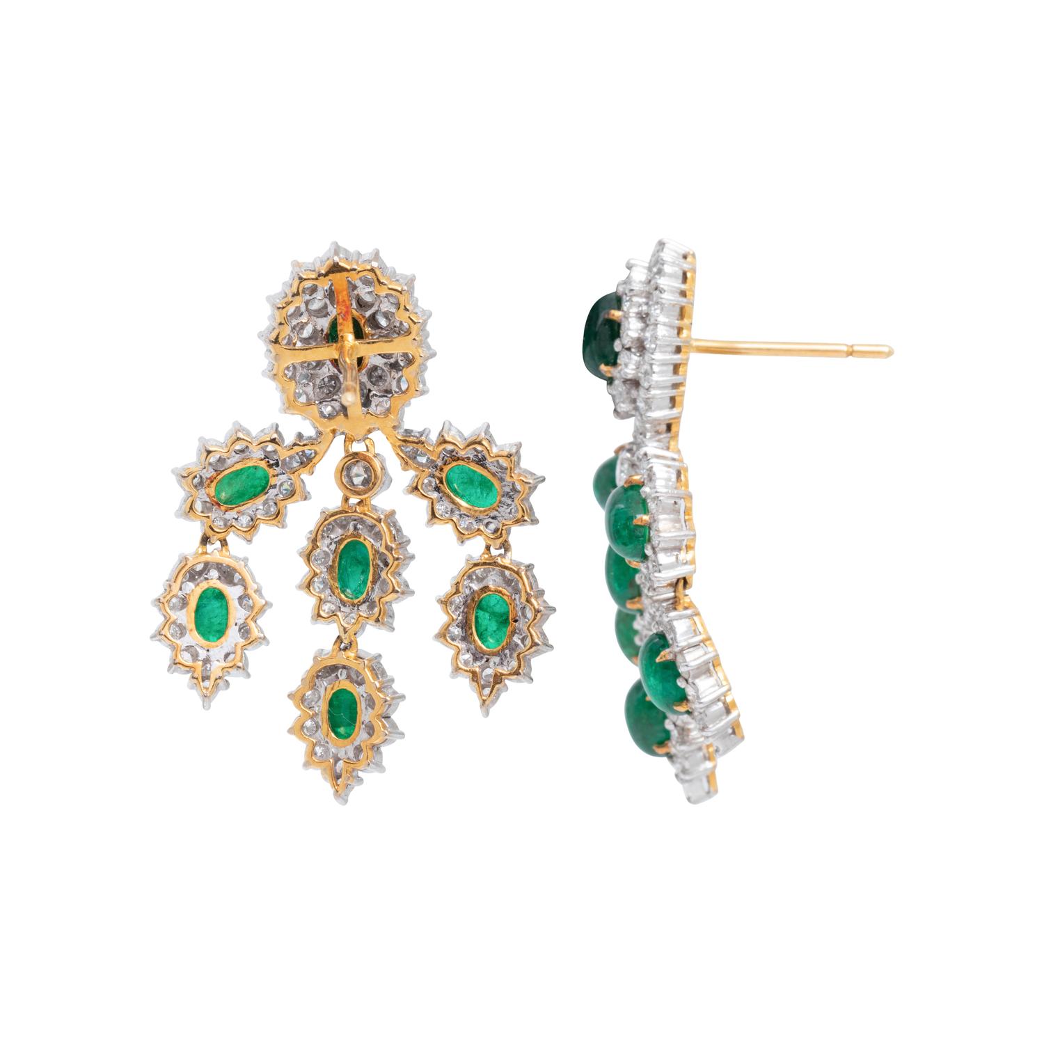 EMERALD AND DIAMOND EARRINGS