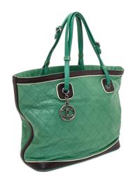A Chanel Green Calfskin Leather Large Tote Bag, 14" x 12" x 6".