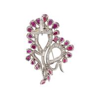 RUBY AND DIAMOND PENDANT/BROOCH