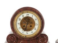 A Large French Marble Clock Garniture