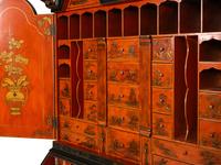 A George II Style Black and Gilt-Japanned Bureau Cabinet