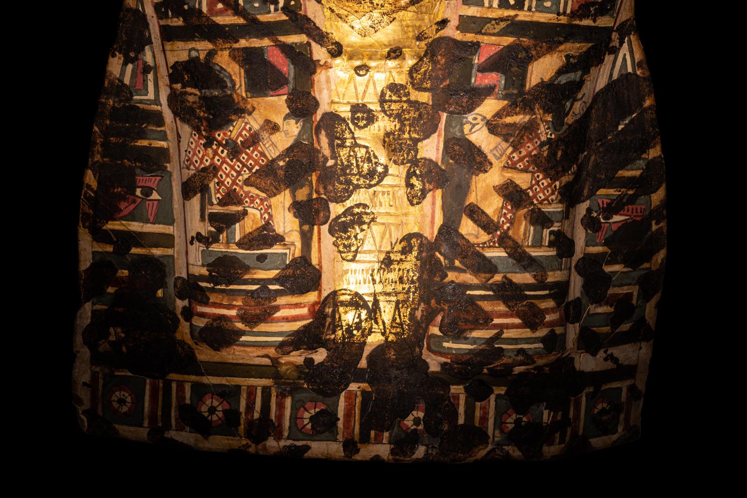 An Egyptian Gilt Cartonnage Mummy Mask
