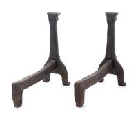 A Pair of French Cast Iron Figural Andirons