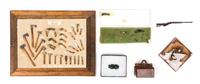 A Collection of Arms and Hand Tools Board 7 3/4 x 10 inches.