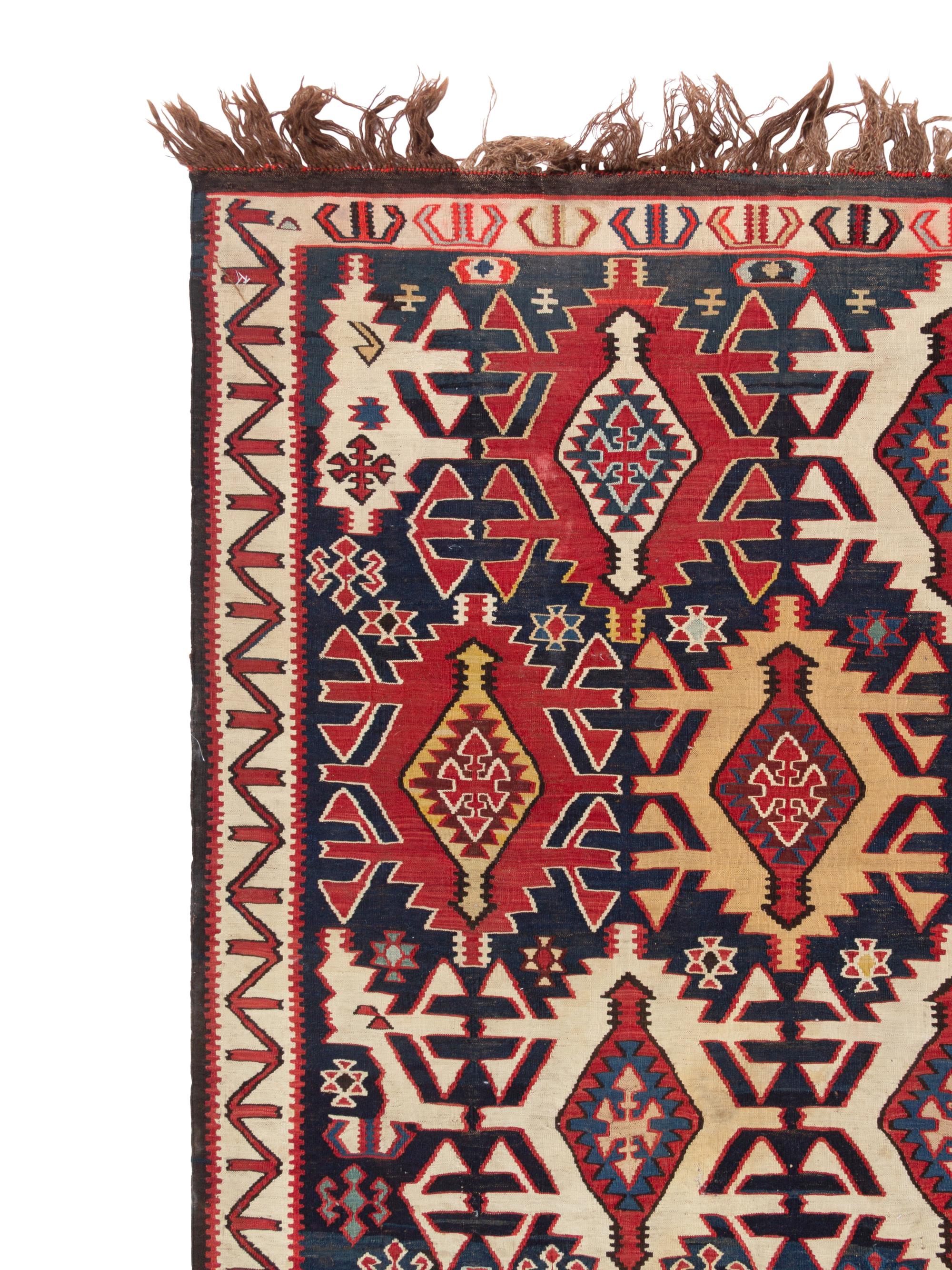 A Caucasian Kilim Wool Rug