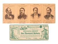 [1880 ELECTION]. A group of ballots and political ephemera, comprising: