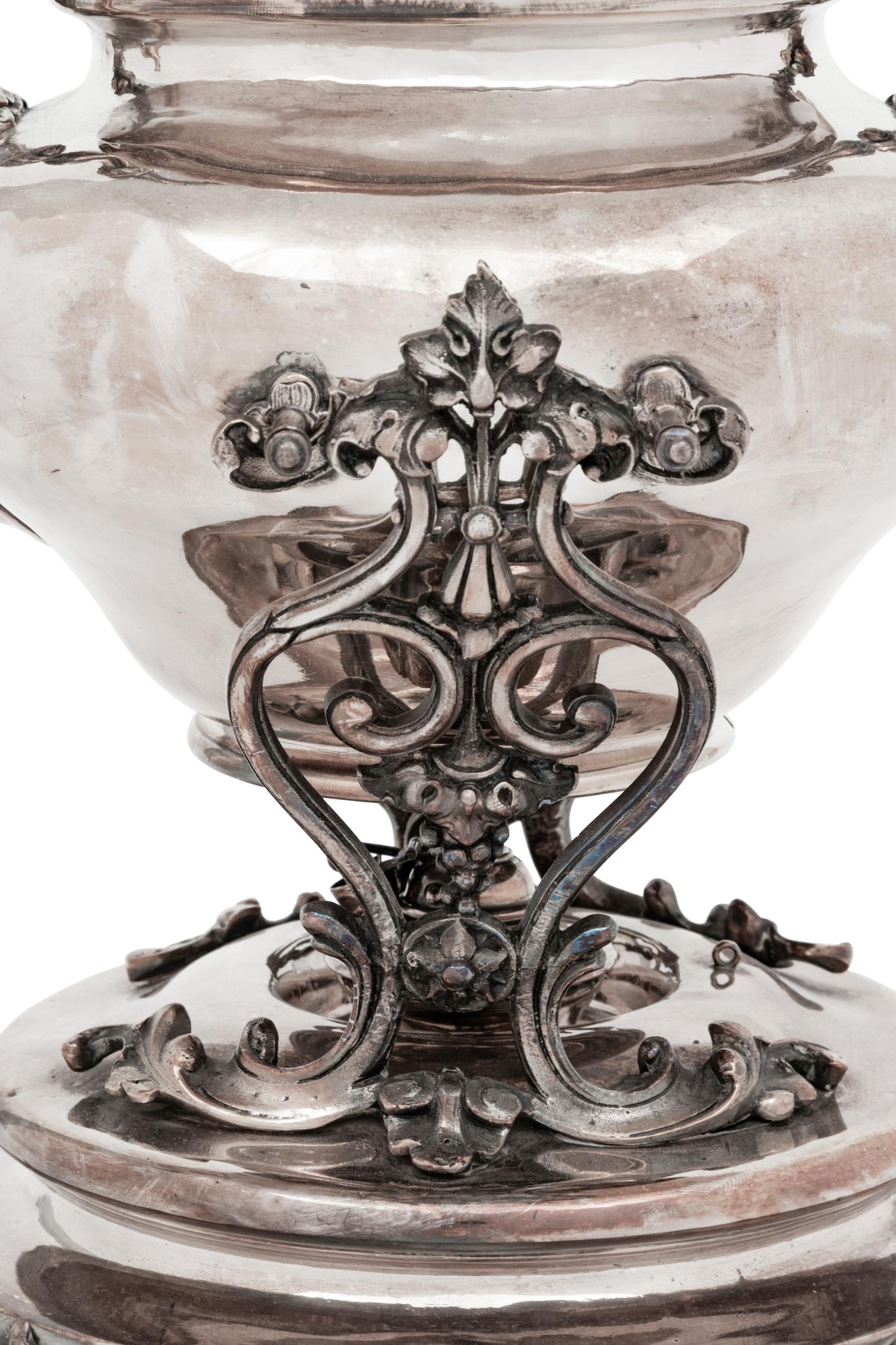 A Christofle Silver-Plate Kettle on Stand
