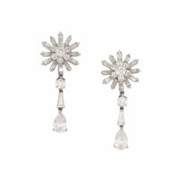 Diamond and Platinum Earrings