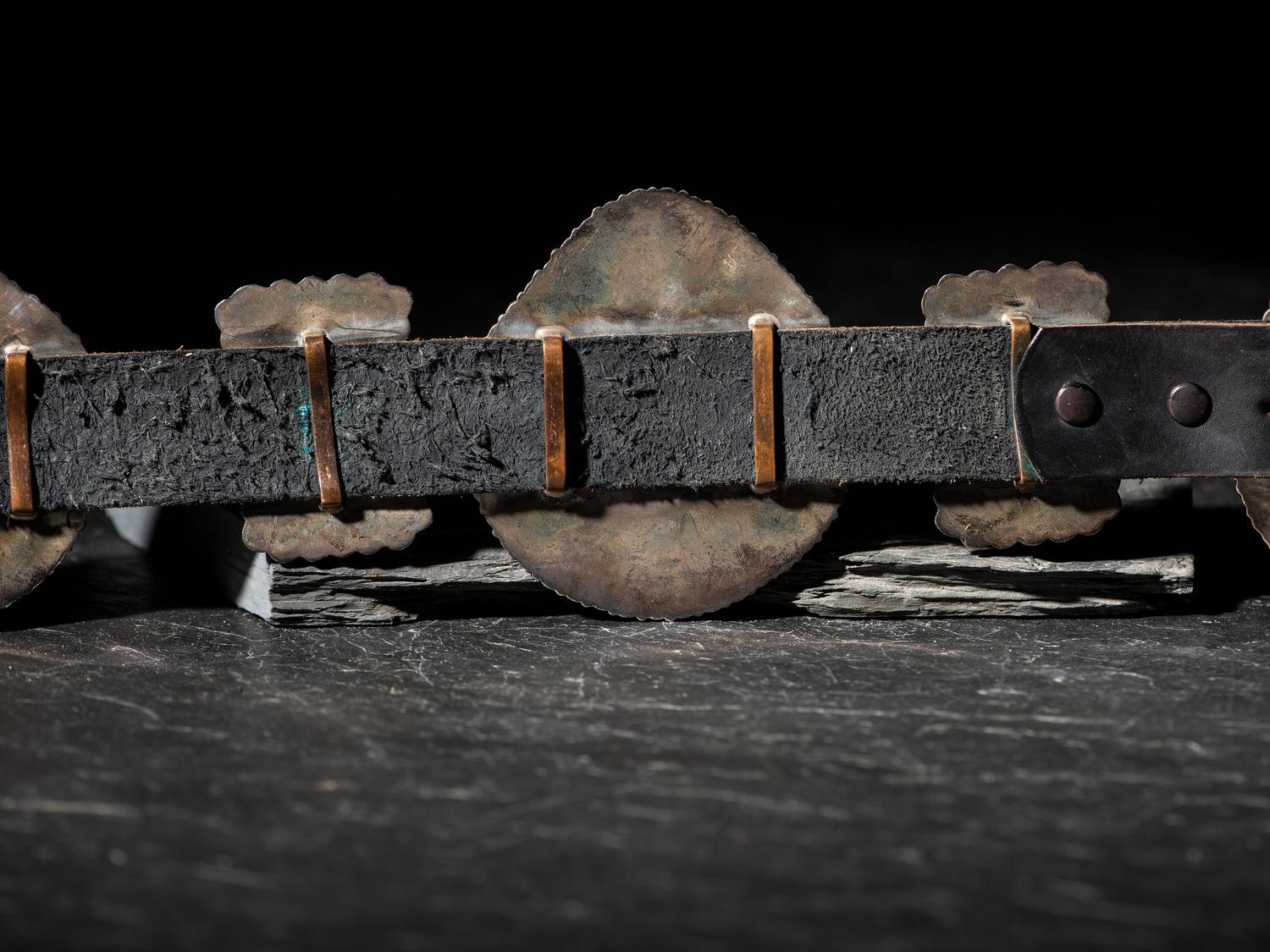 Navajo Sterling Silver and Spiny Oyster Inlaid Concha Belt