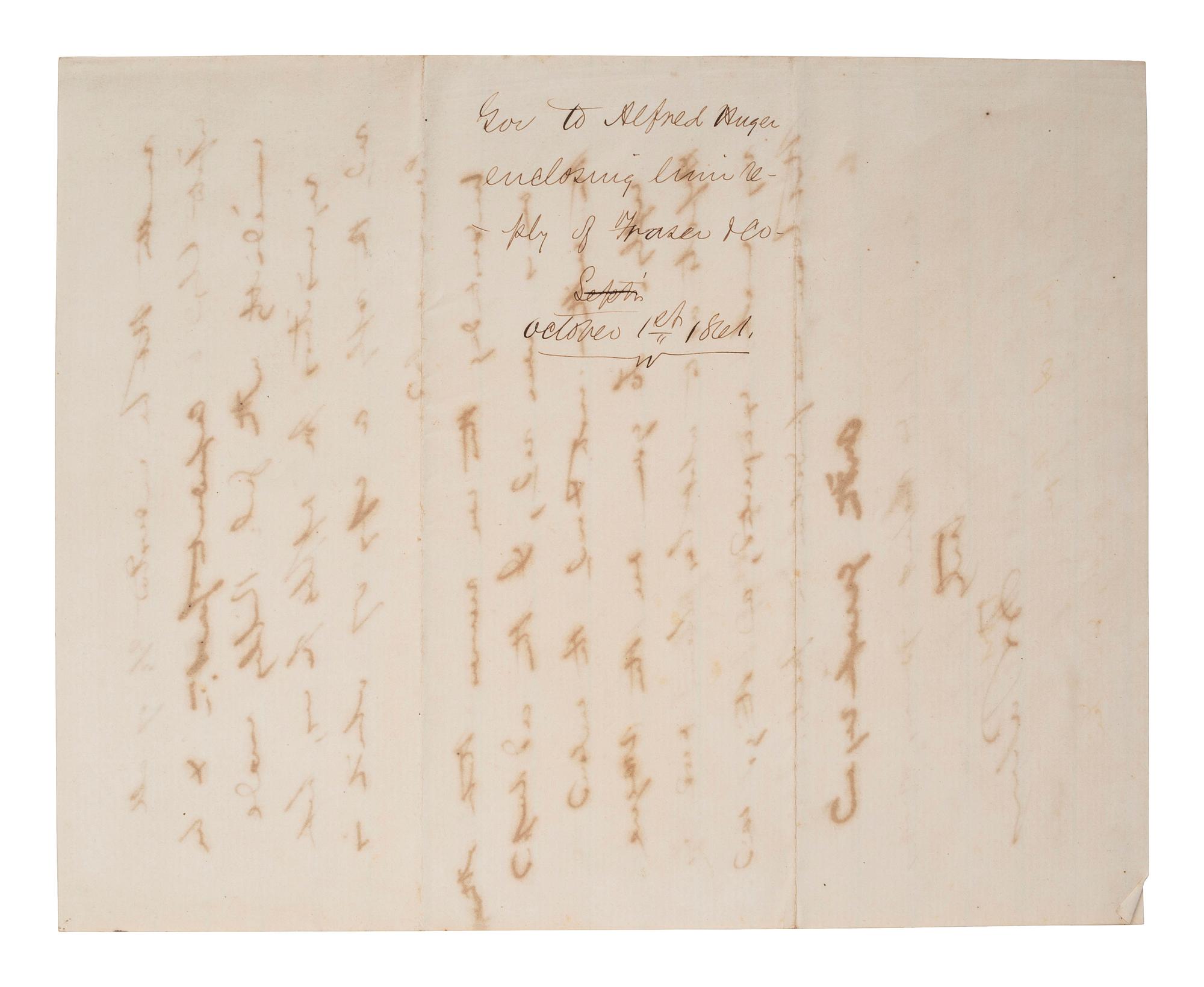 PICKENS, Governor Francis W. (1805-1869). Autograph letter signed as Governor of South Carolina.