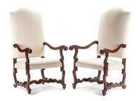 A Pair of Louis XIV Style Walnut Armchairs Height 48 inches. — 19TH CENTURY