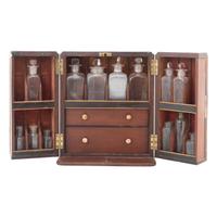 [Medicine] 19th Century wooden cased apothecary cabinet.