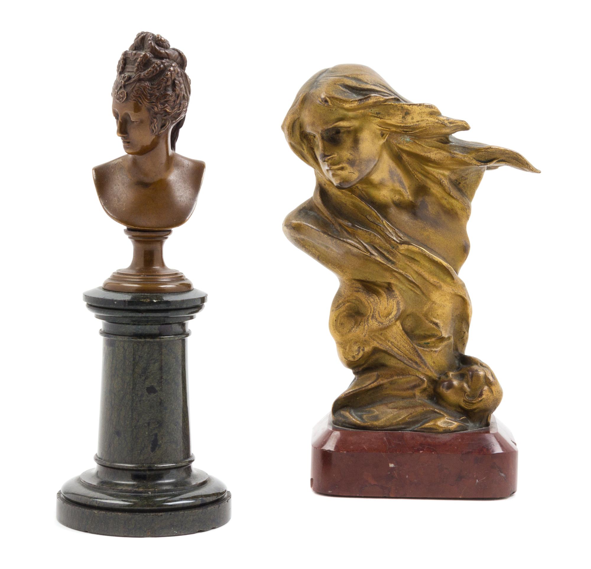 A French Gilt Bronze Bust Height of taller 7 inches. — 19TH CENTURY