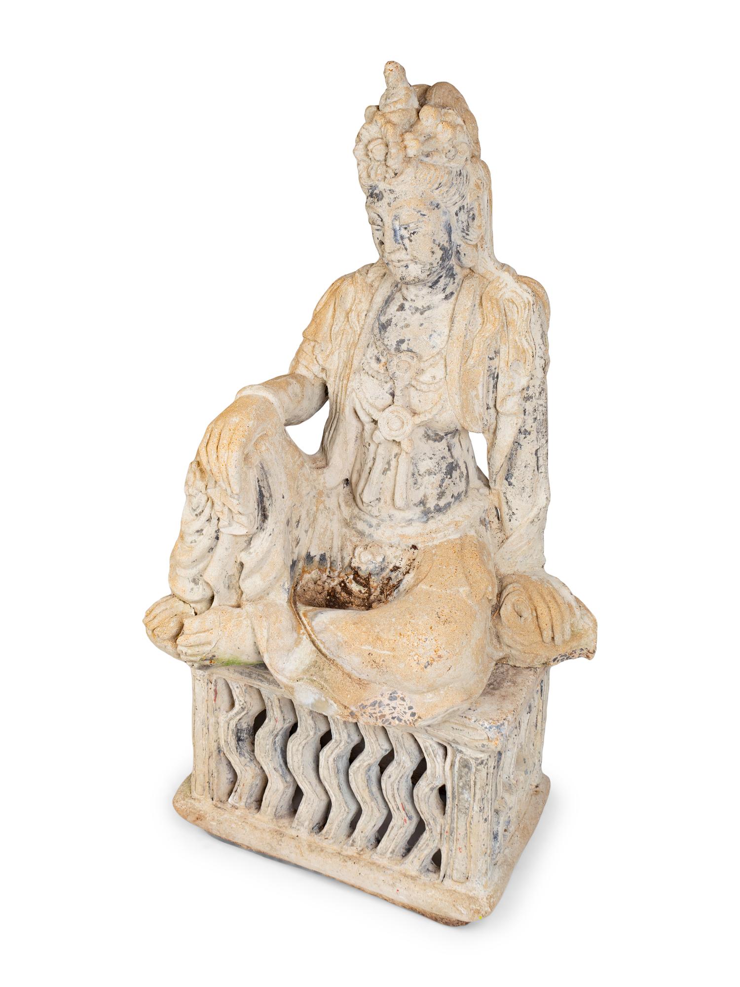 A Southeast Asian Carved Stone Sculpture of Bodhisattva — 19TH/20TH CENTURY