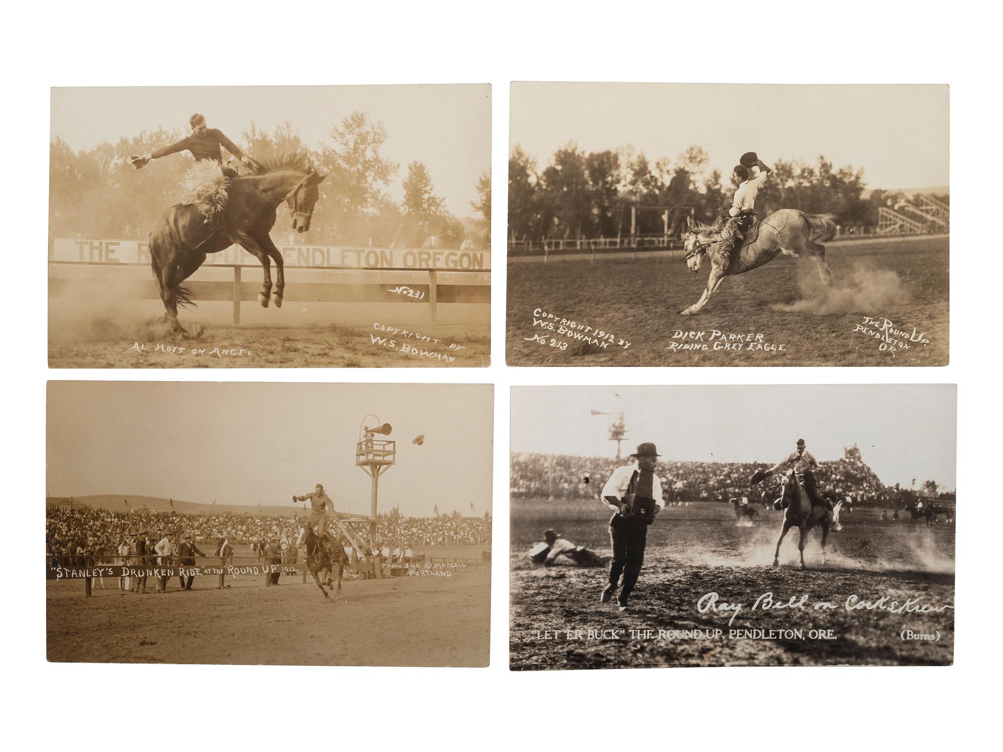 [WESTERN AMERICANA]. A group of 80 RPPCs and photographs of rodeos and cowboys.