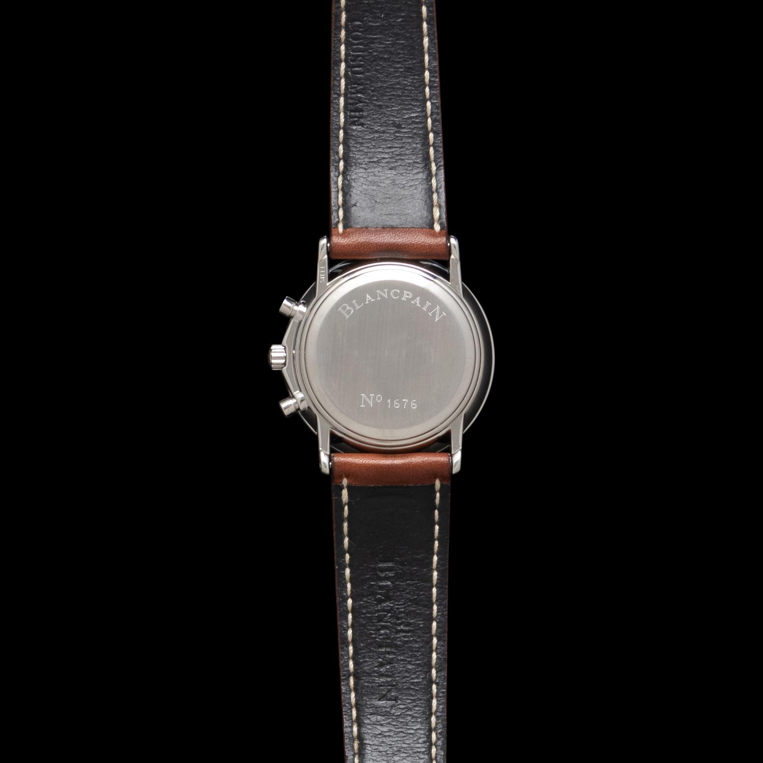 BLANCPAIN, STAINLESS STEEL 'LEMAN FLYBACK CHRONOGRAPH' WATCH