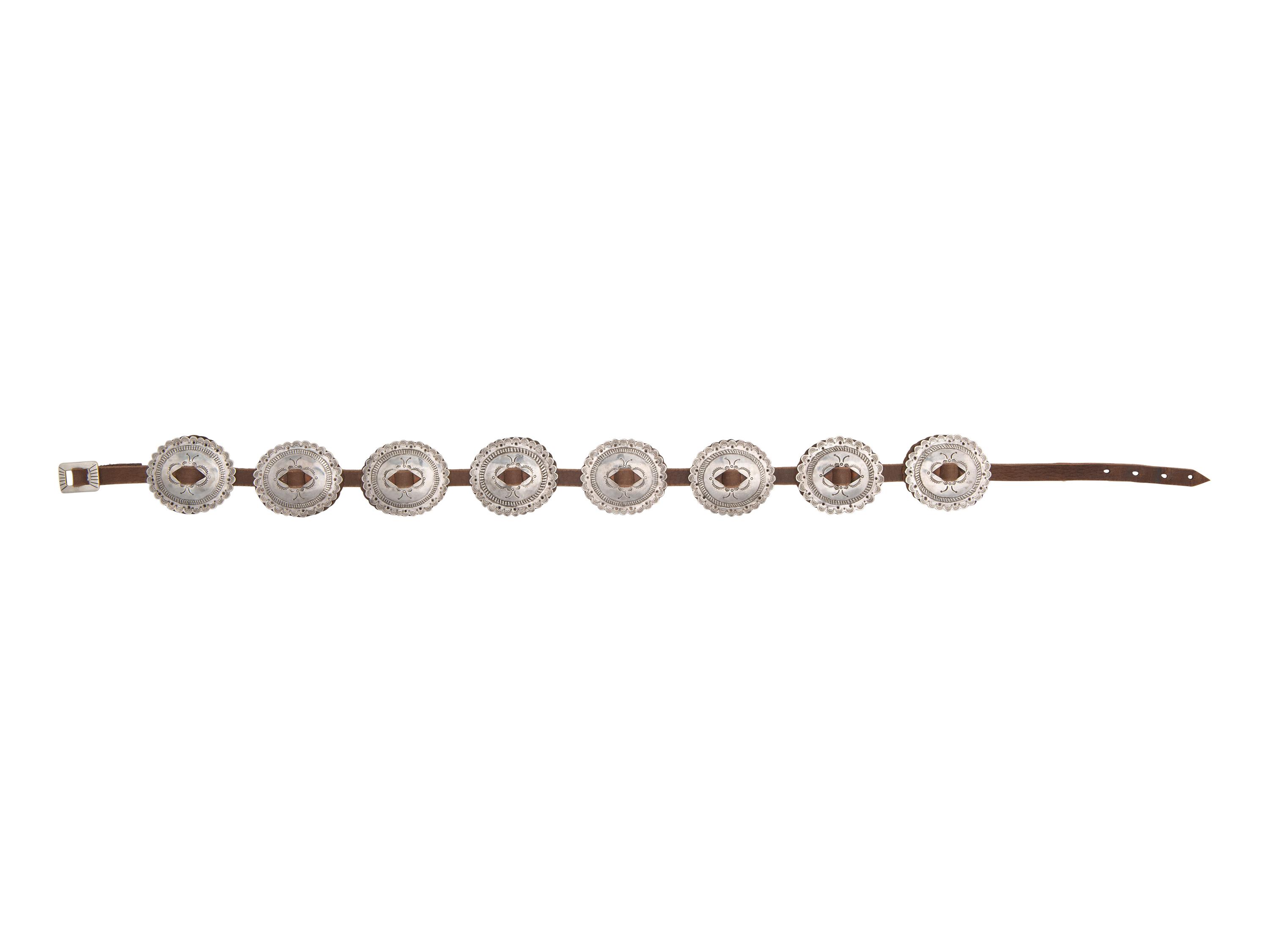 Navajo Silver First Phase Revival Concha Belt