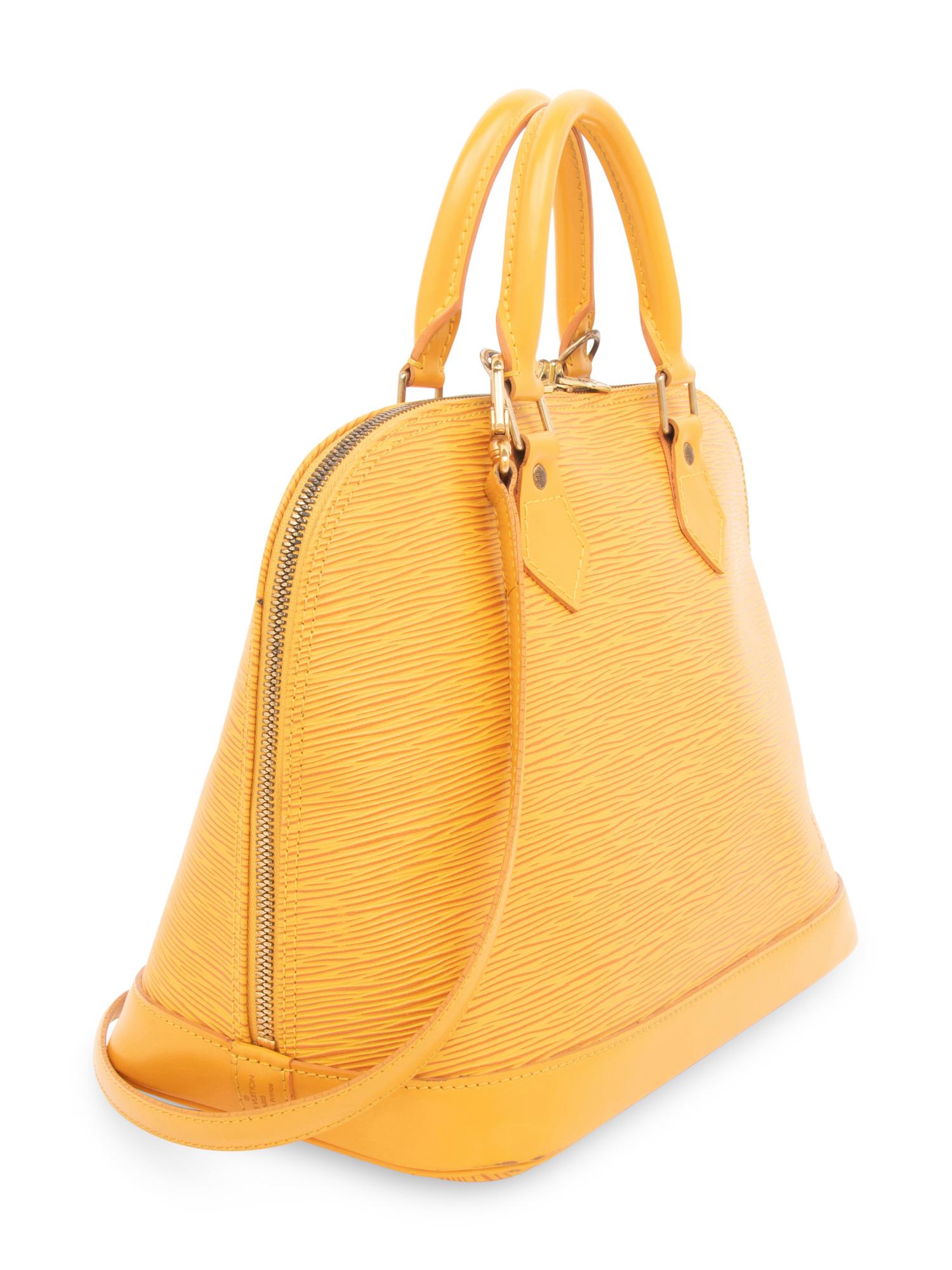 Louis Vuitton, Yellow Epi Leather Alma Handbag