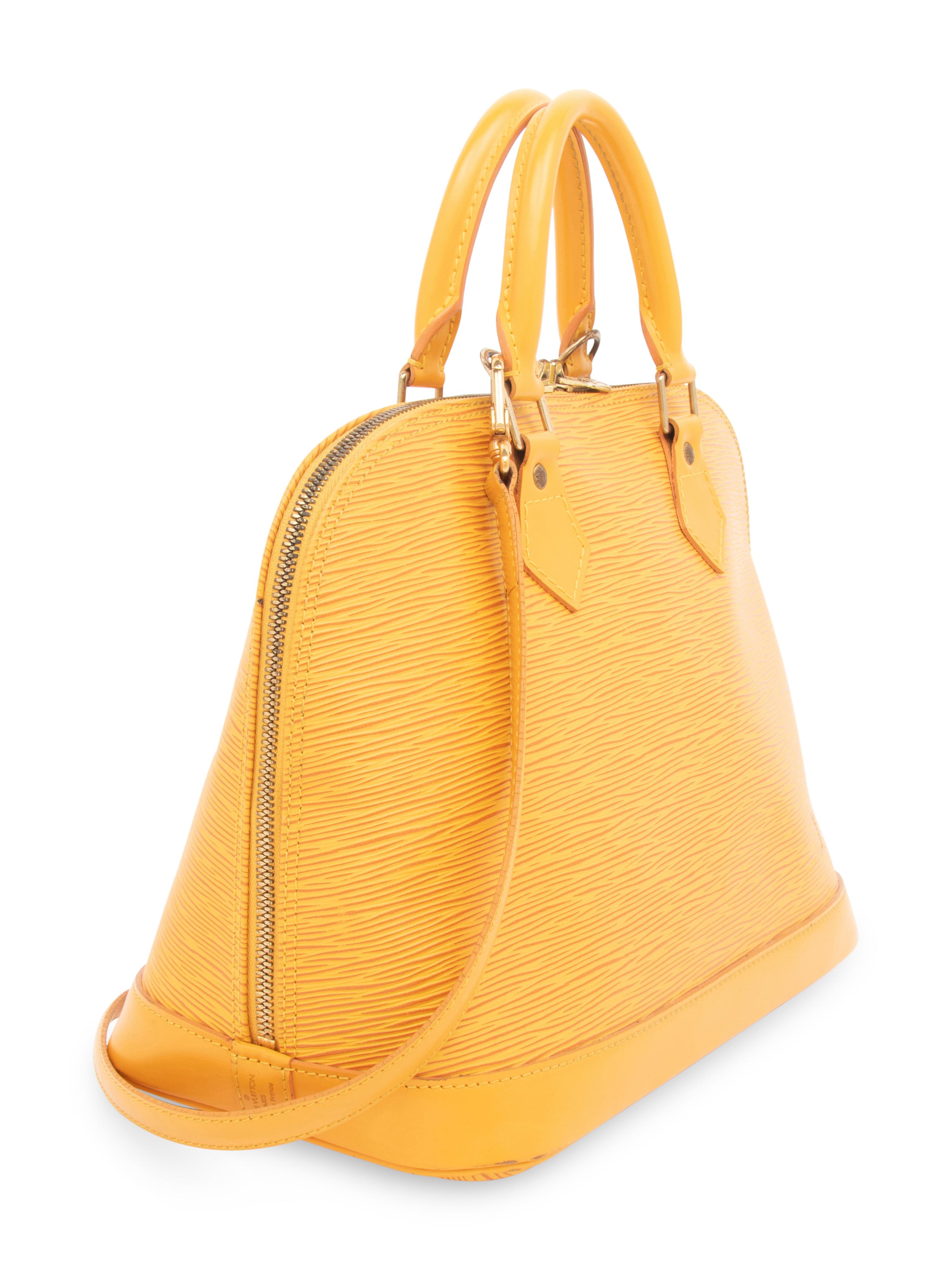 Louis Vuitton, Yellow Epi Leather Alma Handbag