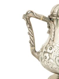 An American Coin Silver Three-Piece China Man Tea Service — R.W. Wilson, Circa 1825