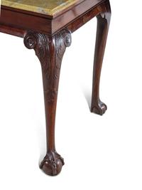 A George II Carved Mahogany Marble-Top Pier Table