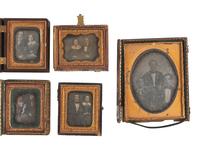 [EARLY PHOTOGRAPHY]. An assortment of hard images of couples and trios.